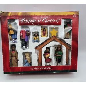Vintage Heritage Of Christmas ~10pc kid pageant Nativity Set  African American